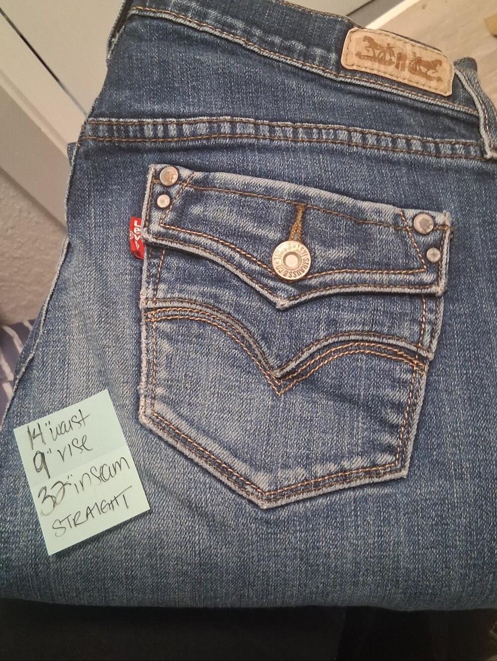Classic Women's Levis 505 Straight Leg Blue Denim Jeans - Picture 8 of 8